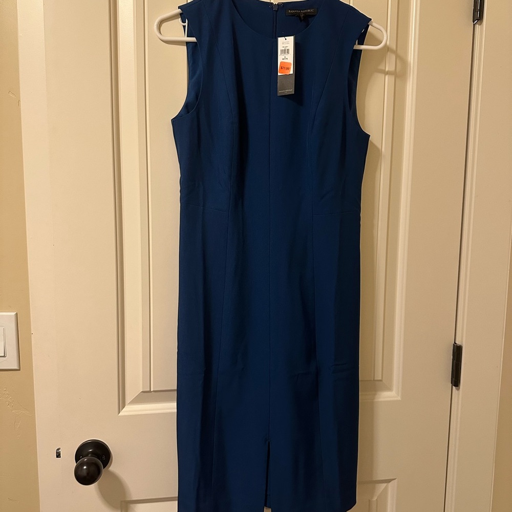 Banana Republic Blue Sheath Midi Dress